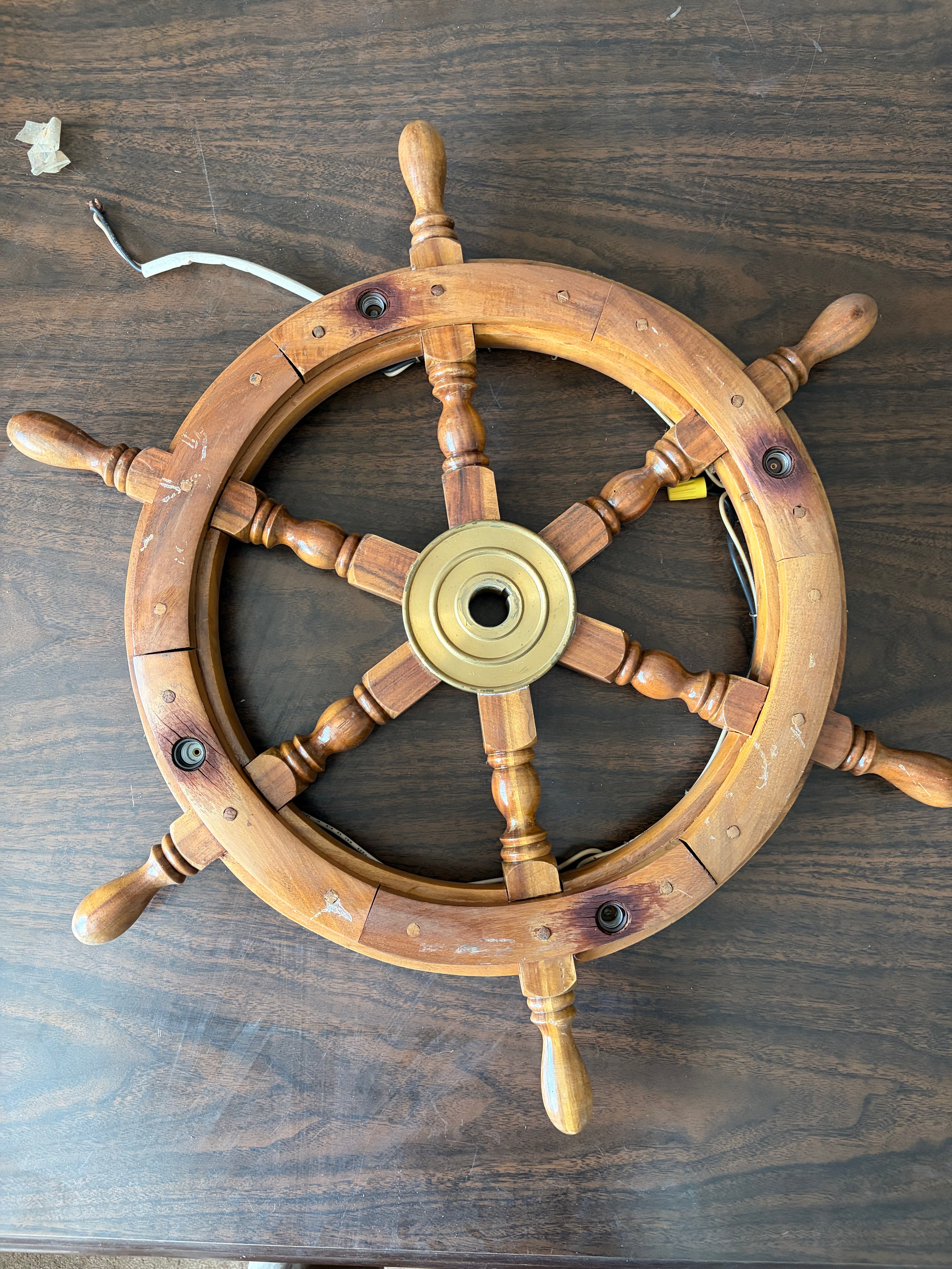 Ship Wheel Chandelier